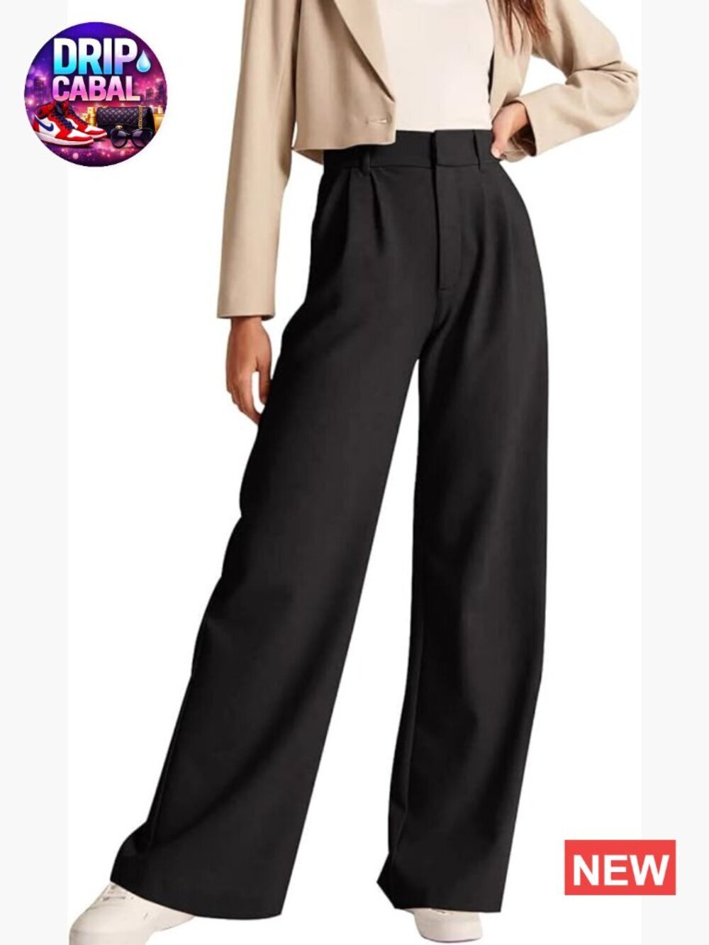 High Waisted Work Pants with Pockets Business Casual Office Trousers
